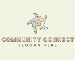 Community Bird Flower logo design