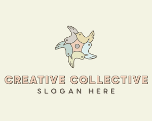 Community Bird Flower logo design