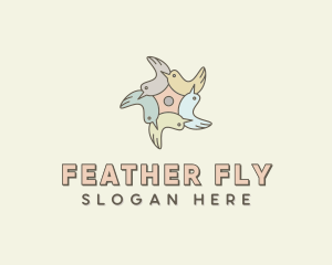 Community Bird Flower logo design