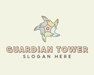 Community Bird Flower logo design