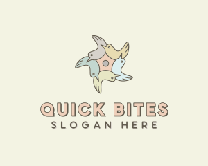 Community Bird Flower logo design