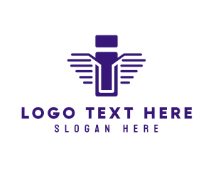 Airplane - Wing Aviation Letter I logo design