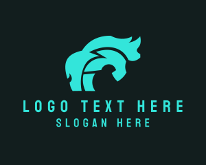 Zoo - Gaming Rhino Bolt logo design