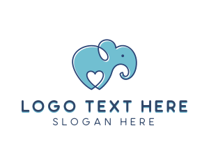 Green Elephant - Elephant Zoo Safari logo design