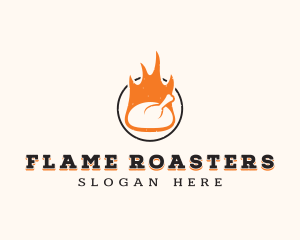 Roasting - Flame Chicken BBQ logo design