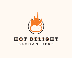 Flame Chicken BBQ logo design