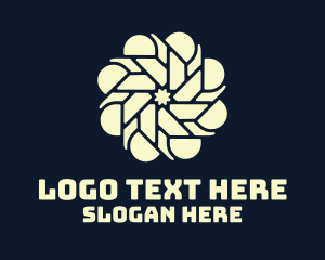 Motel - Geometric Cyber Flower logo design
