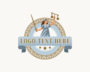 Badge - Lady Justice Scale logo design