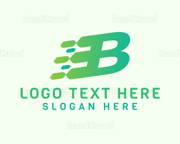Green Speed Motion Letter B Logo