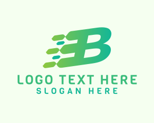 Communication - Green Speed Motion Letter B logo design