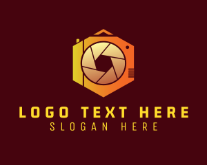 Vlogging - Hexagon Retro Photography logo design