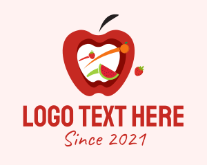 Cooler - Apple Fruits Grocery logo design