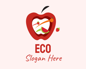 Apple Fruits Grocery Logo
