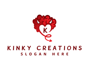 Heart Devil Kinky logo design