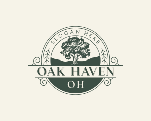 Horticulture Oak Tree Planting logo design