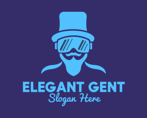 Futuristic Virtual Reality Gentleman logo design