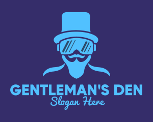 Futuristic Virtual Reality Gentleman logo design