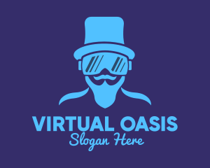 Futuristic Virtual Reality Gentleman logo design