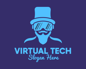 Futuristic Virtual Reality Gentleman logo design