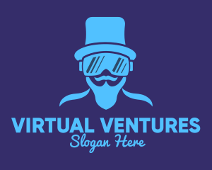 Futuristic Virtual Reality Gentleman logo design