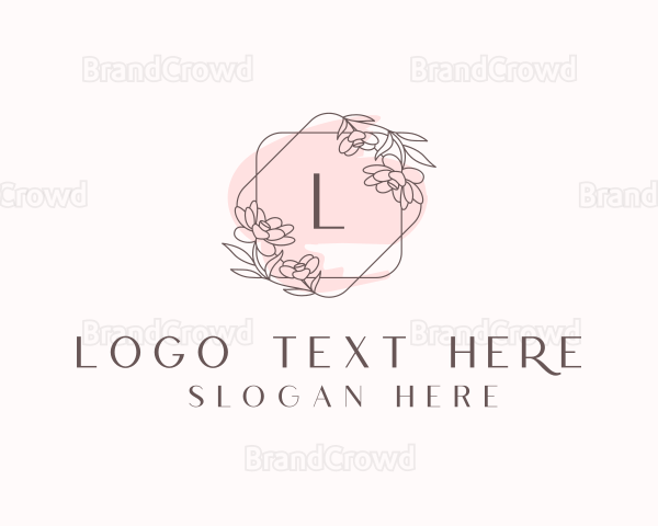 Floral Watercolor Beauty Cosmetics Logo