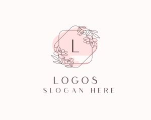 Letter - Floral Watercolor Beauty Cosmetics logo design