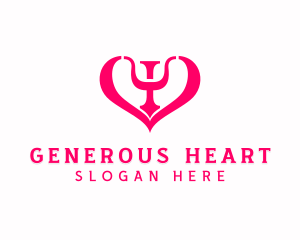 Psychology Therapy Heart logo design