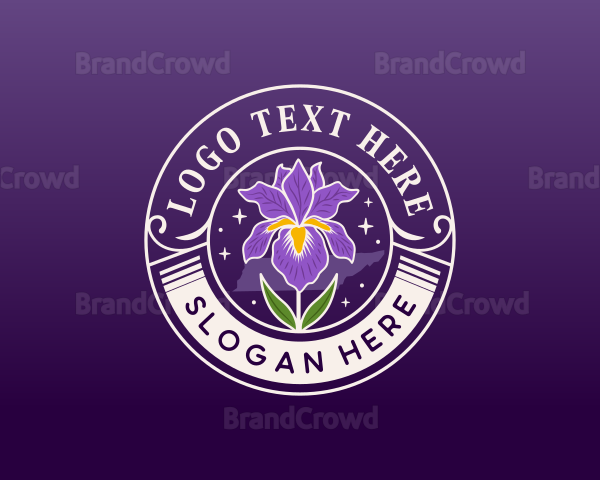 Tennessee Iris Flower Logo