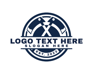 Dig - Garden Hoe Tool Badge logo design