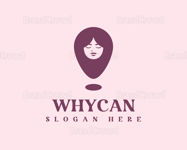 Female Hairdresser Location Logo