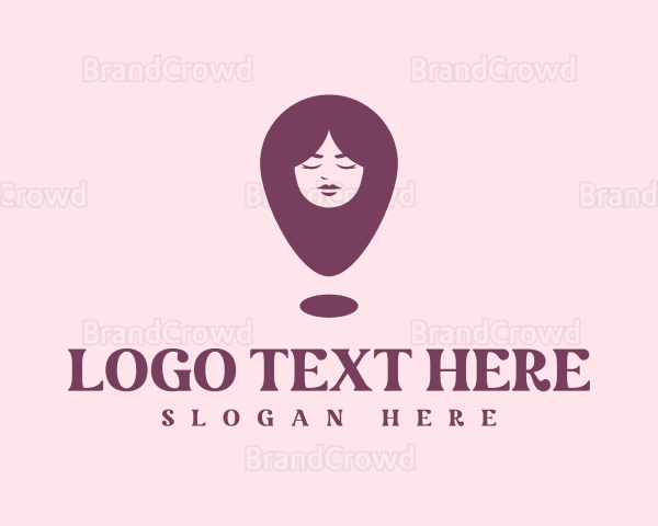 Female Hairdresser Location Logo