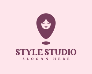 Female Hairdresser Location logo design