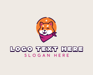 Pet Shop - Corgi Pet Bandana logo design