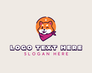 Corgi Pet Bandana logo design