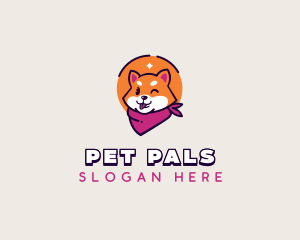 Corgi Pet Bandana logo design