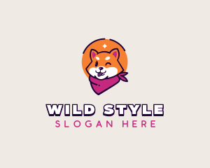 Corgi Pet Bandana logo design