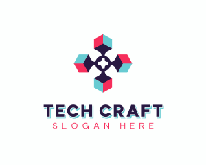 Developer - Tech Developer Cube logo design