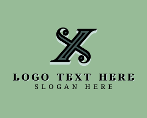 Interior Designer - Ornate Stylish Decor Letter X logo design