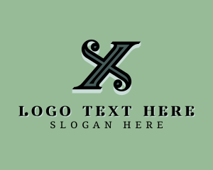 Ornate Stylish Decor Letter X Logo