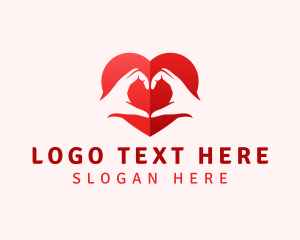 Social - Couple Hand Heart logo design