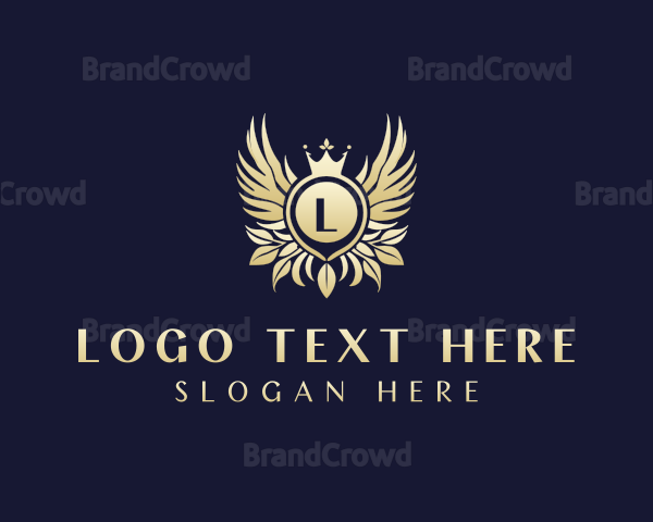 Elegant Crown Wings Logo