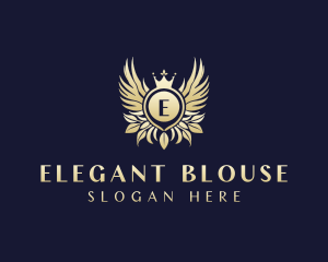 Elegant Crown Wings logo design