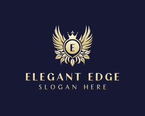 Elegant Crown Wings logo design