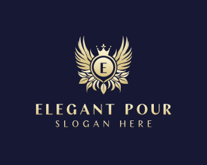 Elegant Crown Wings logo design