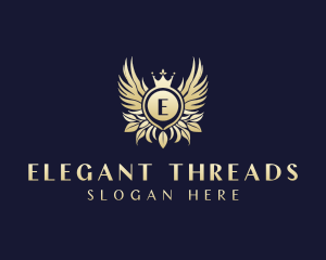 Elegant Crown Wings logo design