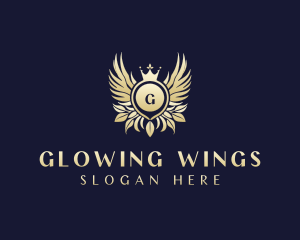 Elegant Crown Wings logo design