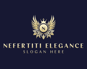 Elegant Crown Wings logo design