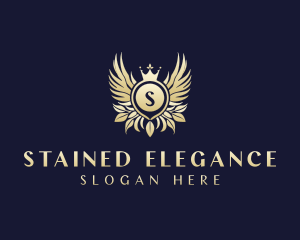 Elegant Crown Wings logo design