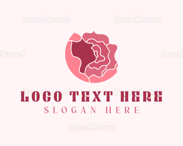 Rose Flower Woman Logo