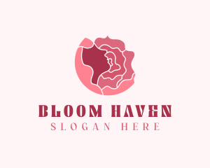 Rose Flower Woman logo design